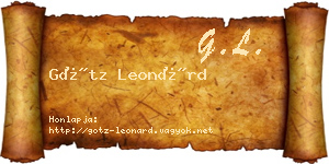Götz Leonárd névjegykártya