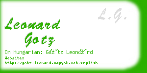 leonard gotz business card
